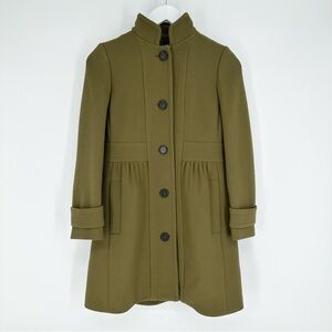 J. Crew Lady Day Double Cloth Wool Green Coat